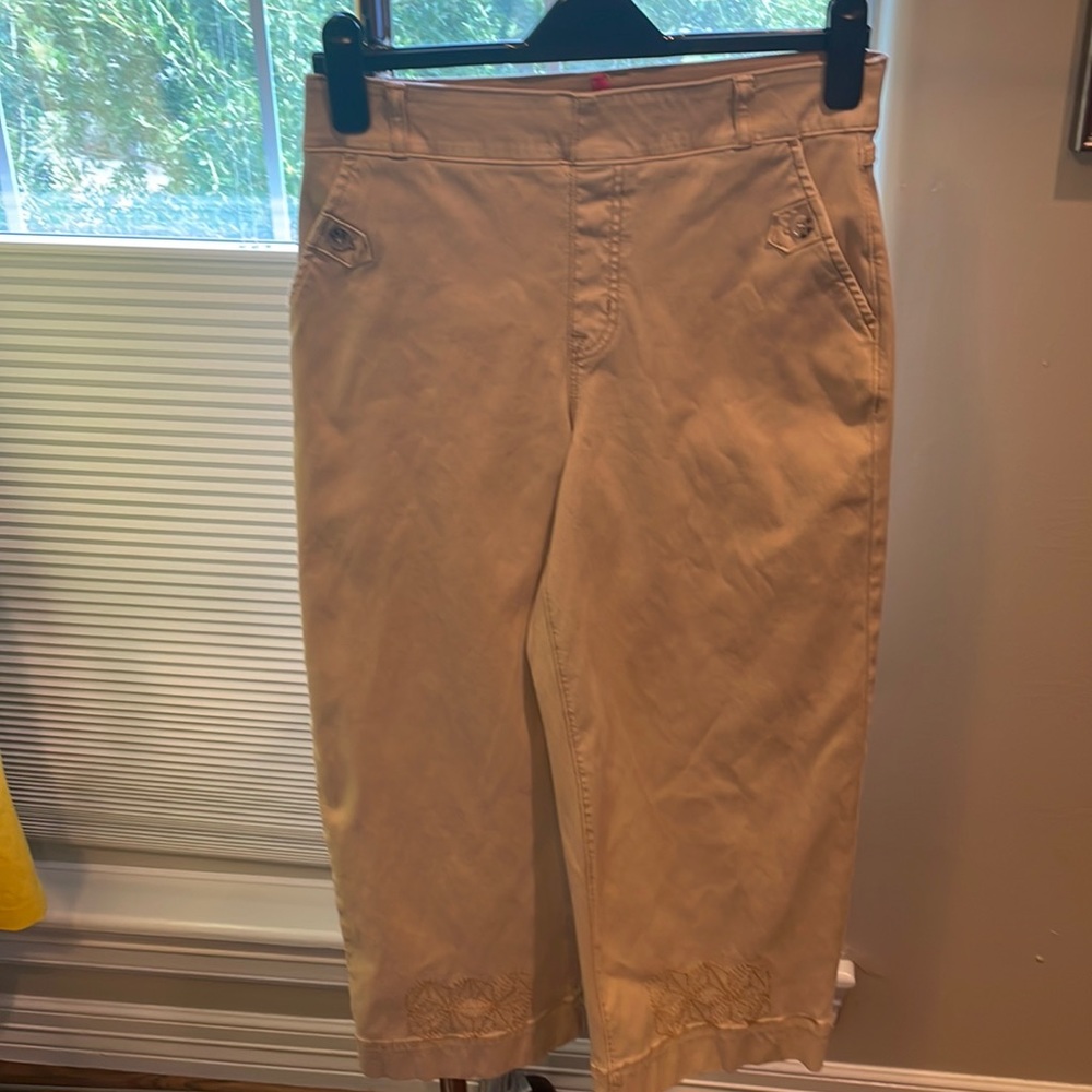 Spanx Wide Leg Twill Crapped Pants